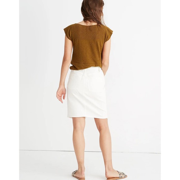 Madewell Stretch Denim Pegged Skirt in Tile White: Cutout Edition - Picture 3 of 11